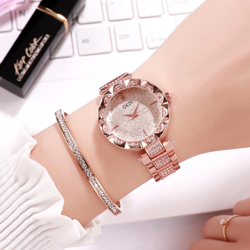 

Wristwatches Fashion Rose Gold Bracelet Watches Women Top Ladies Quartz Watch Famous Wrist Relogio Feminino HodinkyWristwatches, Blue