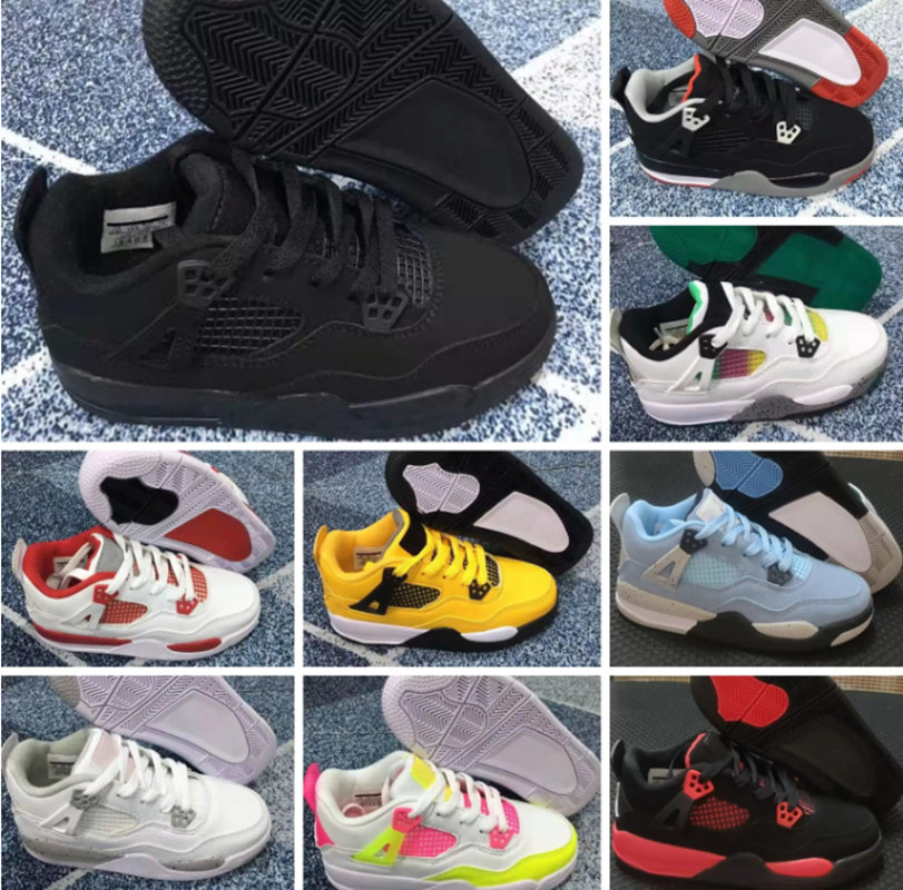 

baby kids shoes 4 4s black shoe boys cat sneaker designer basketball military trainers kid youth toddler infants TD Athletic Outdoor children boy Pour
