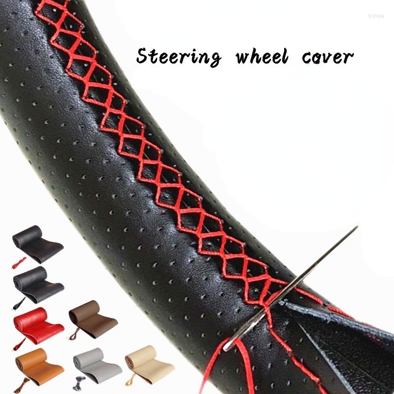 

Steering Wheel Covers Car Braid Needles And Thread Artificial Leather Suite 7 Color DIY Texture Soft Auto Accessories