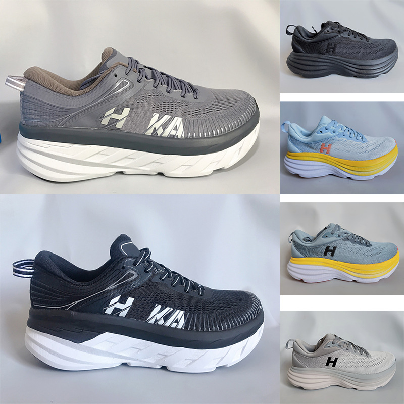

Hokas Bondi 8 Designer Running Shoes Men Women Hakas Clifton Diva Blue Citru Black White Anthracite Castler x Real Teal Aquarel Trainers Runners 40-45 AX, 13
