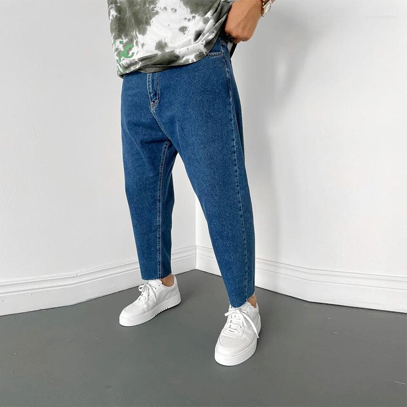 

Men' Jeans Trend High Quality Casual Loose Small Straight Blue