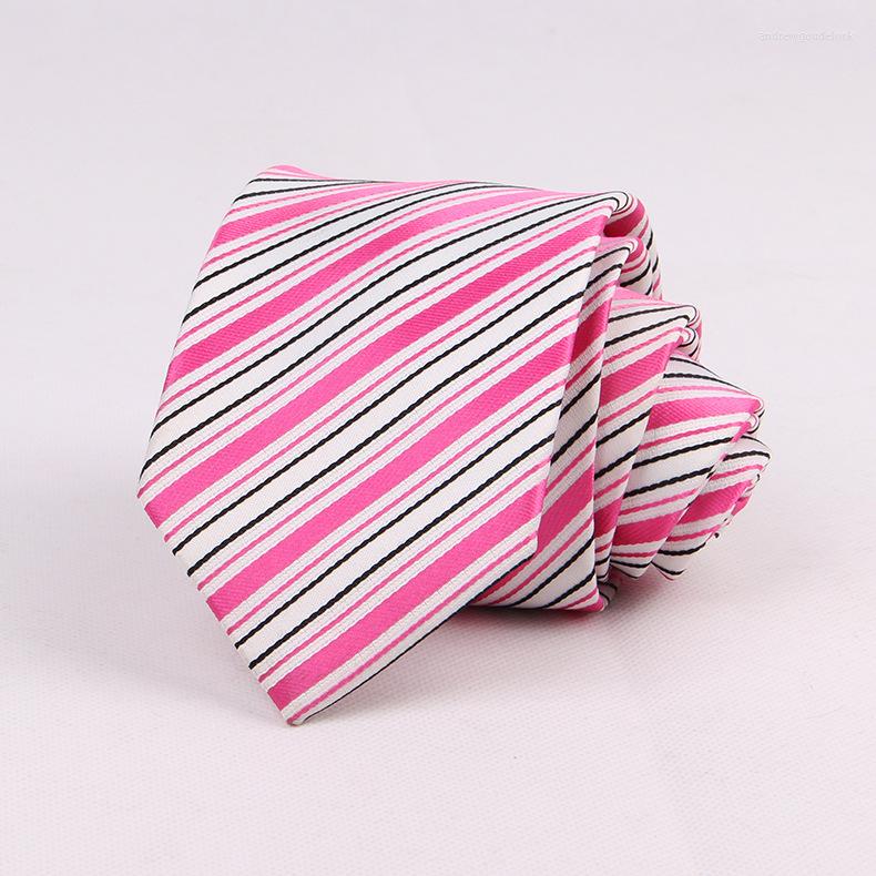 

Bow Ties 7CM Pink Striped Casual Tie For Men