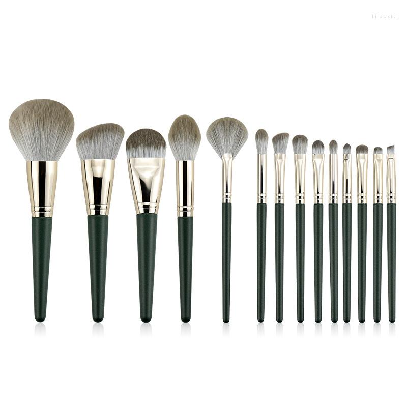 

Makeup Brushes 14pcs/set Set Big Powder Foundation Blusher Eyeshadow Highlight Concealer Detail Eyebrow Fan Make Up Brush Pro