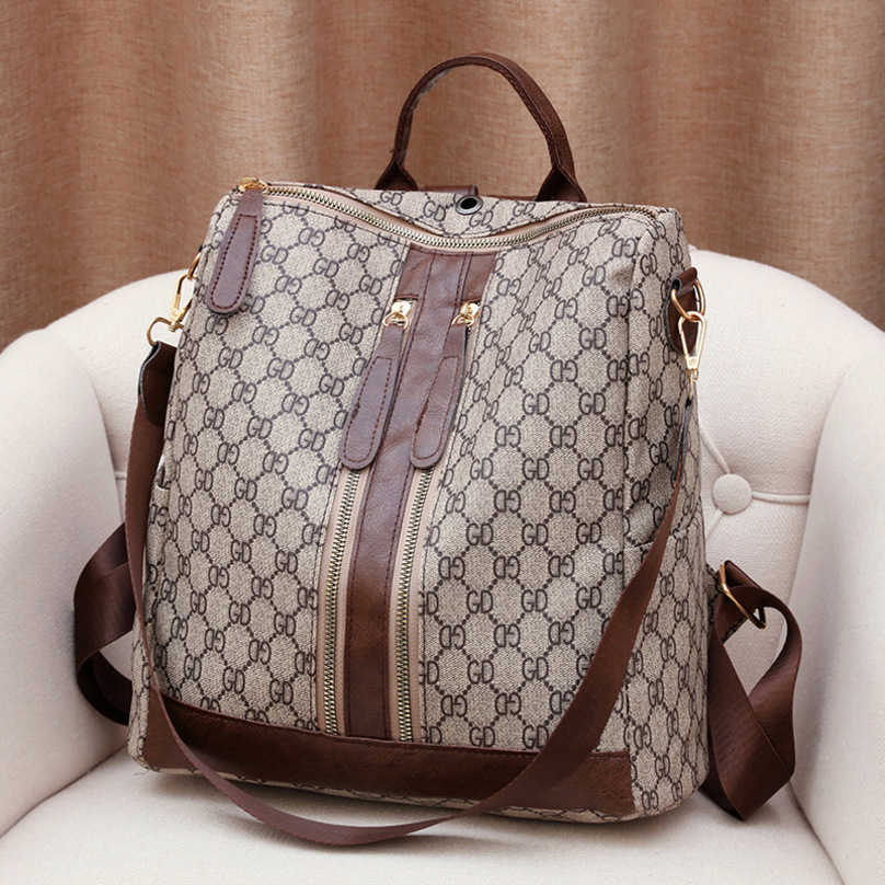 

New 2023 Fashion Brand Bags Korean Versatile Leisure Bag Large Capacity Women's Backpack Designer Handbags 60% Off Sale, 5005 dark brown