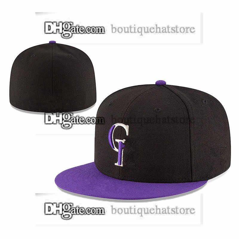 

One Piece Men's Team Baseball Fitted Hats Black Royal Blue Purple Color " Toronto "CR Flat Letter Sport Full Closed Caps Mix Size 7- 8 For Men and Women MA2-09