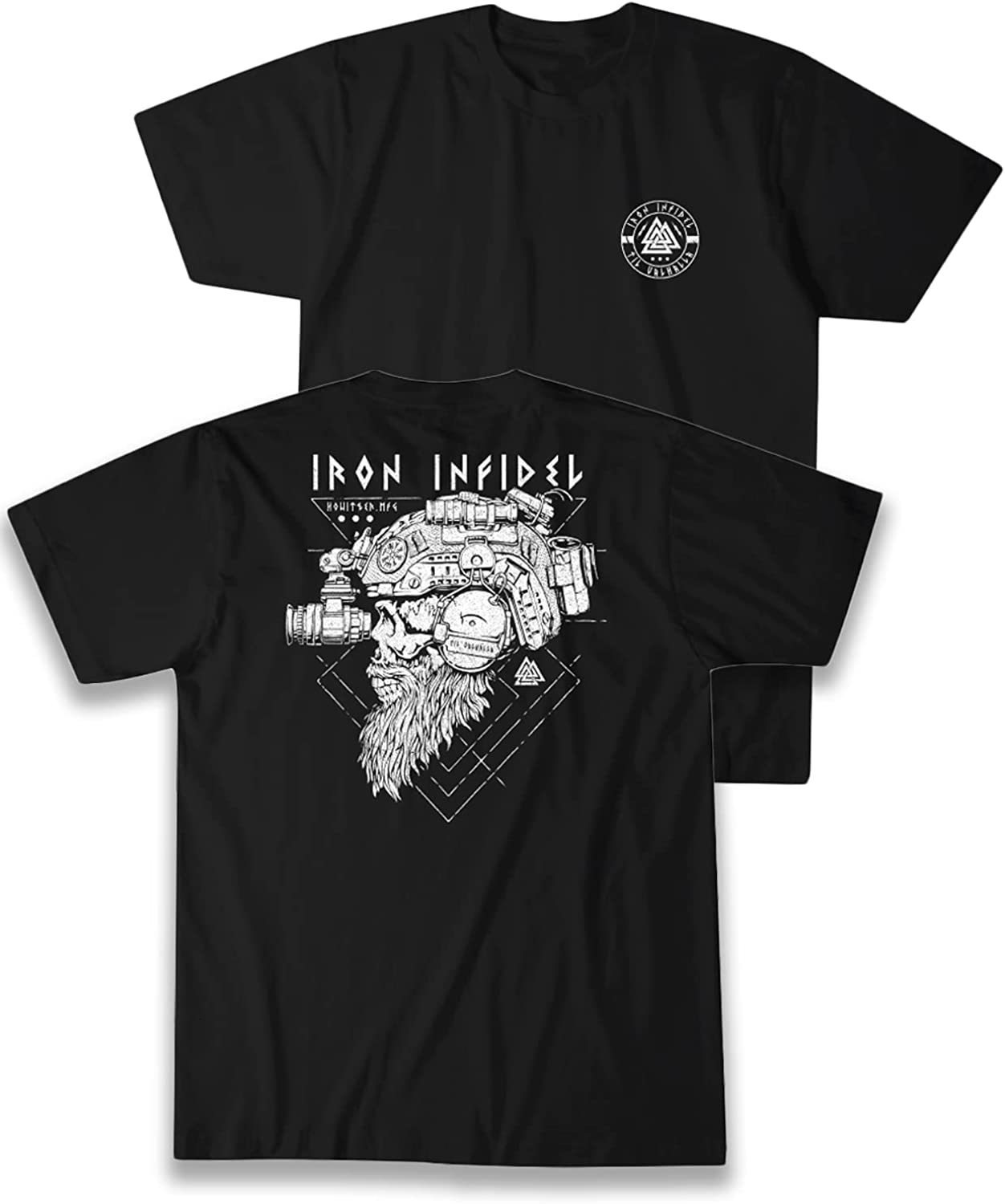 

Men's TShirts Til Valhalla American Beard Warrior Tactical Skull T 100 Cotton Short Sleeve ONeck Tshirt Casual Mens Top 230225, Black