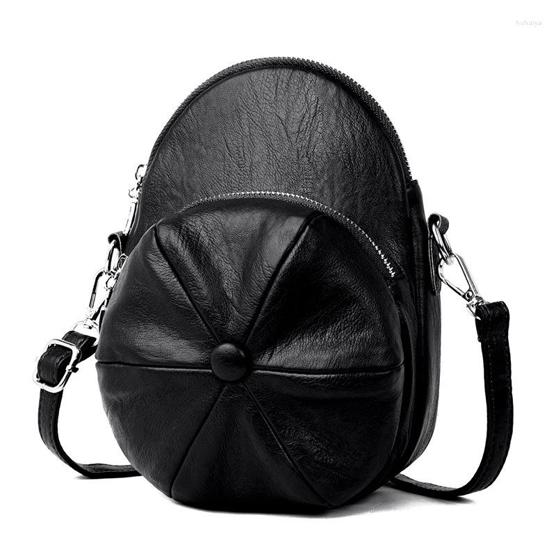 

Evening Bags Simple Women Small Bag Casual Soft Leather Hat Style Female Multi-layer Mobile Phone Coin Purse, Green