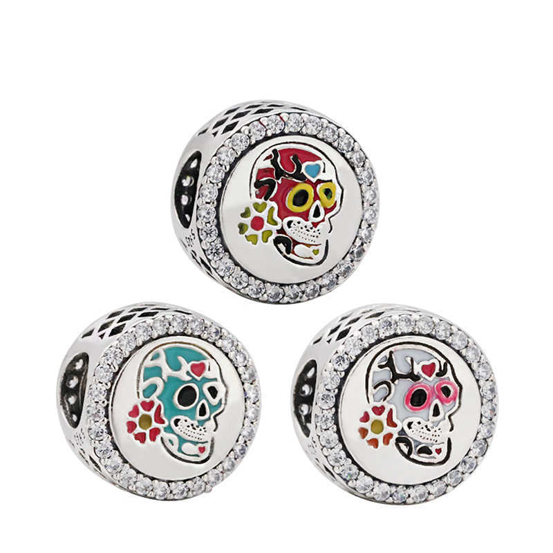

Charm Bracelets 2022 New % Silver Halloween series skull charm Suitable for DIY original jewelry bracelet Christmas Holiday gift women L230227