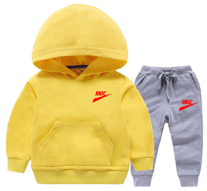 

Brand Print Baby Boy Clothing Sets Spring Casual Boys Girls Clothing Sets Children Suit Sweatshirts Sports Pants Autumn Kids Set, White