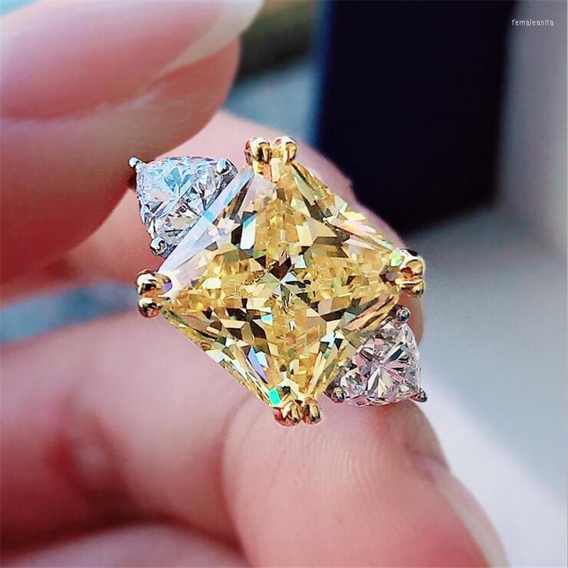 

Cluster Rings Choucong Brand Luixury Jewelry Sparkling Luxury Real 925 Sterling Silver Radiant Cut Multi Color 5A Zircon Wedding Ring