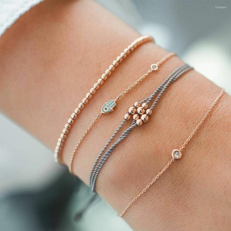 

Charm Bracelets S1761 Fashion Jewelry Multi Layer Bracelet Set Beads Chain