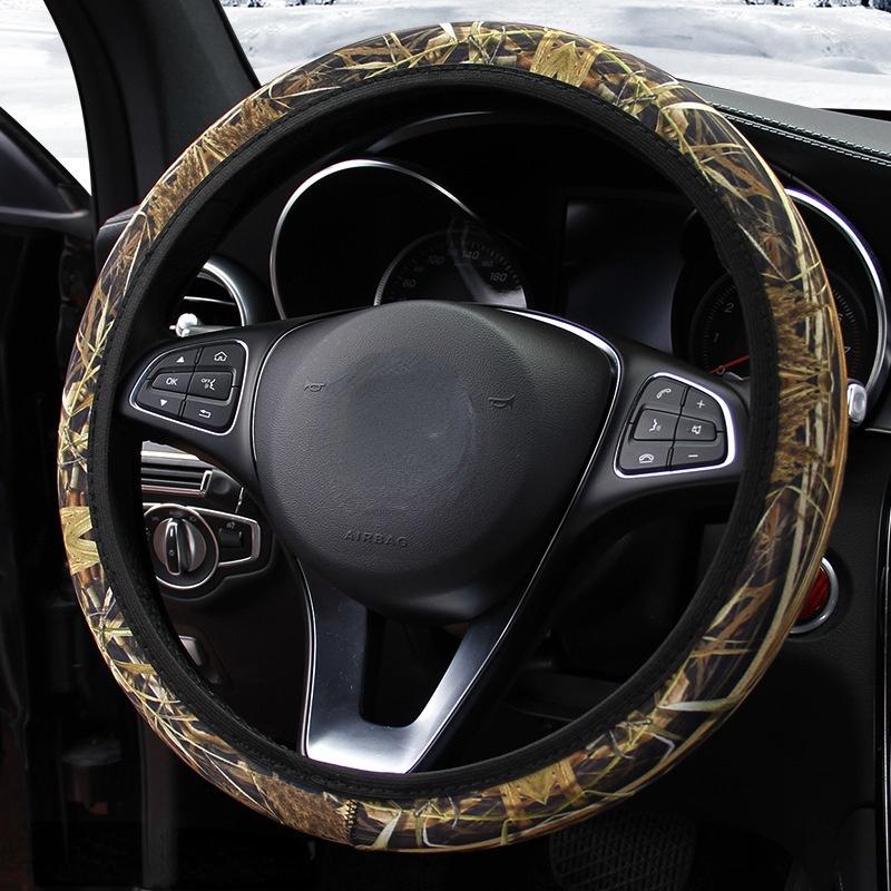 

Steering Wheel Covers Automobile Cover Handle Camouflage Anti-skid Elastic Belt Inner Ring Free Cloth 38cm