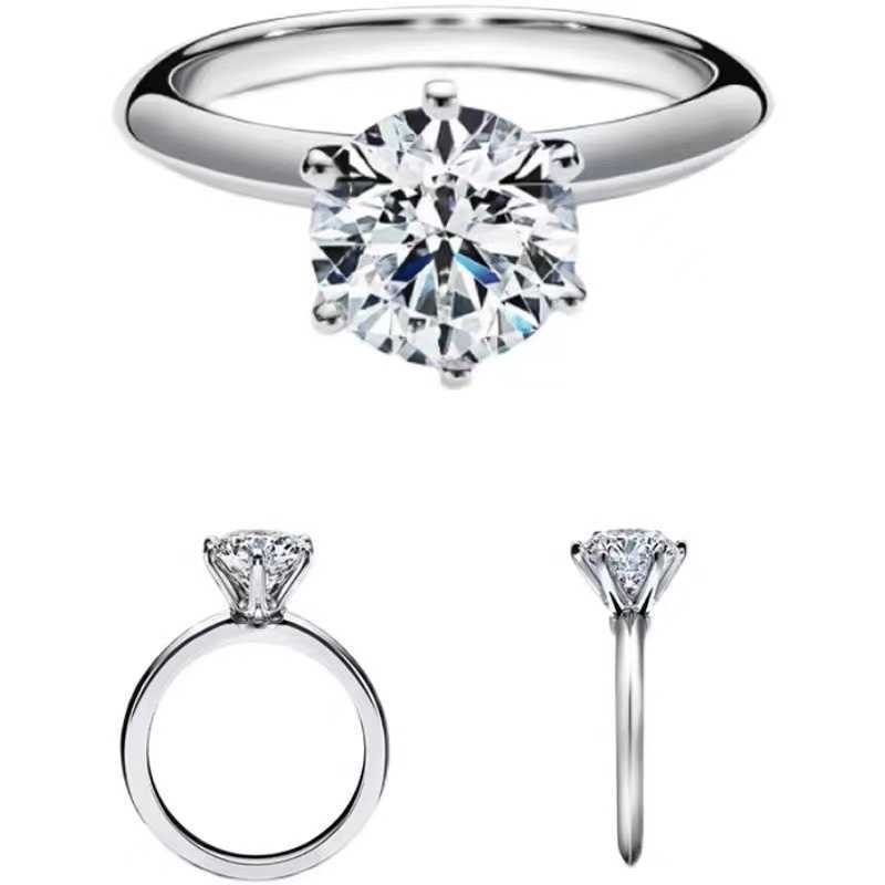 

Band Rings TIFF classic925 sterling silver six-claw ring jewelry woman Moissanite proposal engagement to send girlfriend gift highend sense L230227