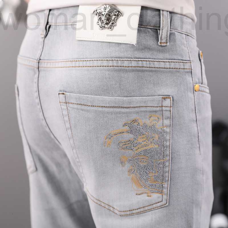 

Men's Jeans Designer 2022 summer men's jeans fashion brand hot drill youth casual handsome slim small feet long pants men II63, Light 818
