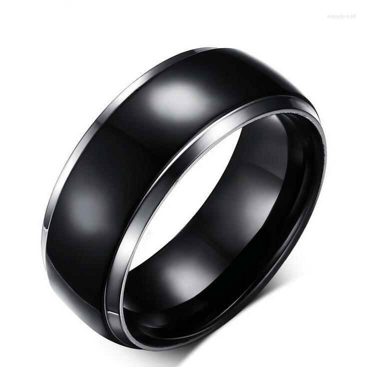 

Cluster Rings Size 6-13 Top Selling Fashion Jewelry Pure Titanium Steel 8mm Width Party Men Band Ring Gift Wholesale