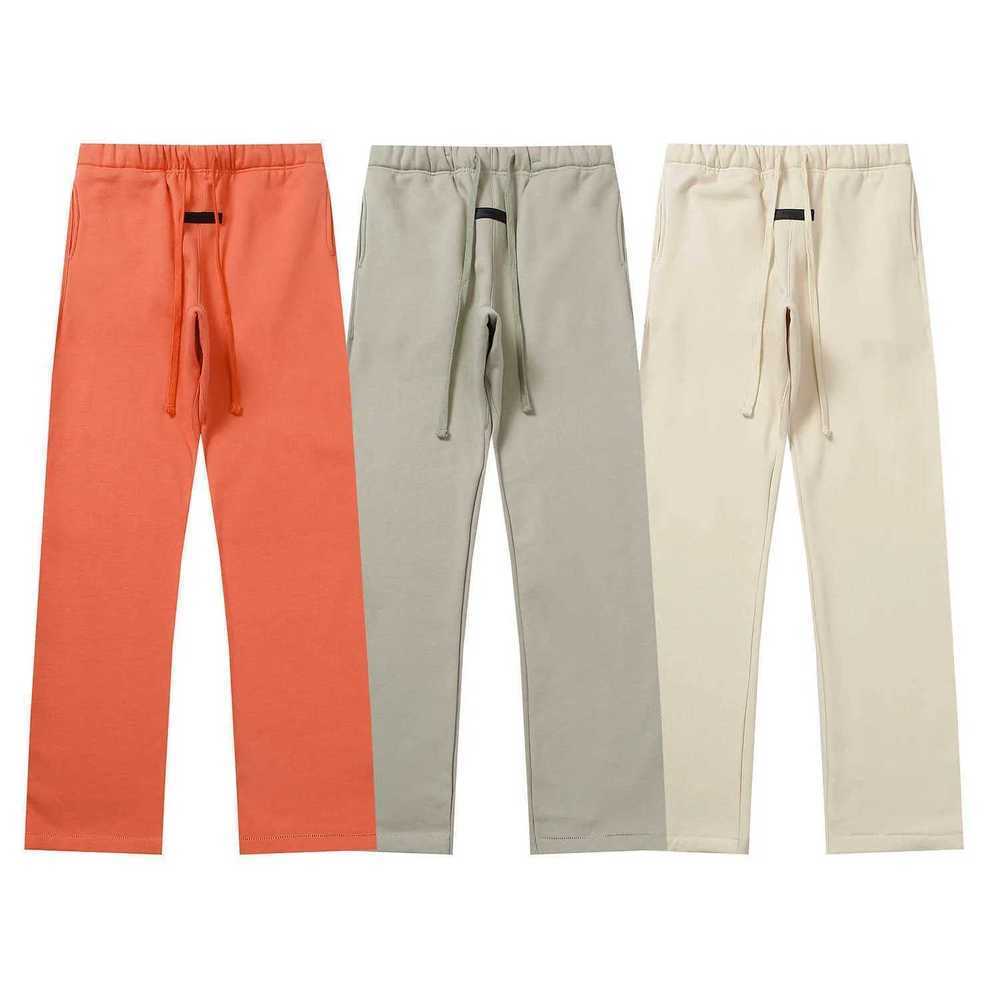 

Men' and Women' Sweat Pants 2023 Fashion North American High Street Brand Ess Season 8 Double Thread Flocking Print Letter Fleece Lace4kse, Coral red