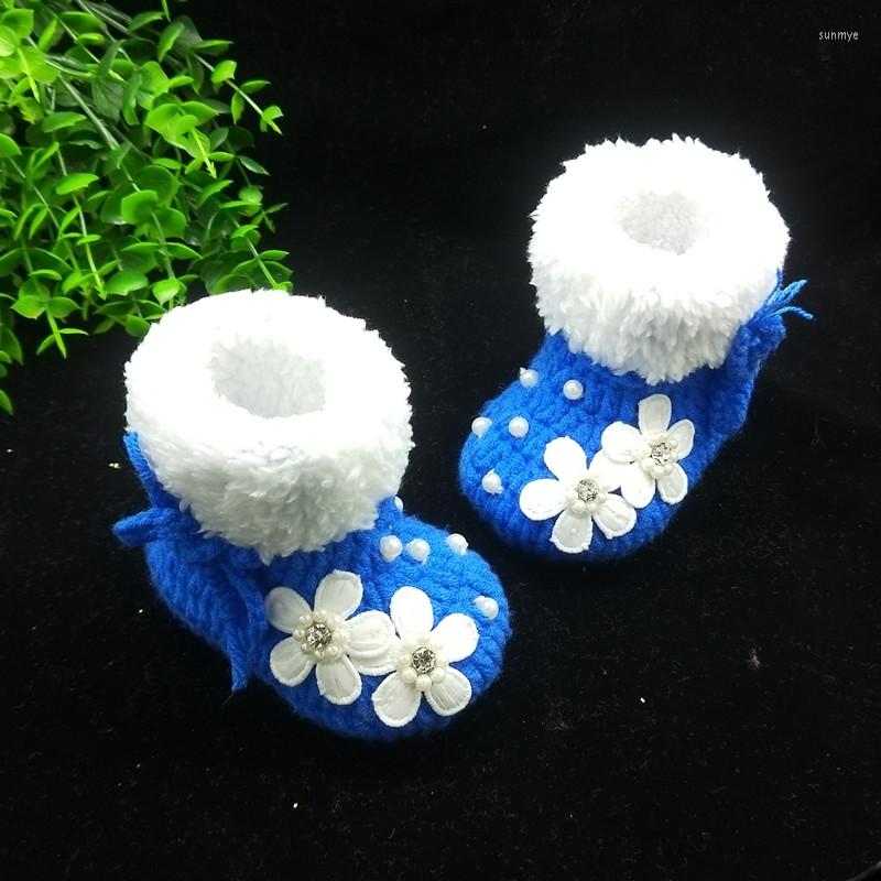 

Boots Manual Has Fall And Winter Baby Velvet Warm Shoes Snow Diamond Pearl Girls Infant Toddler, Blue