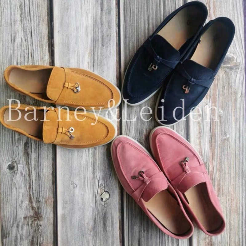 

Shoes Factory Designer Loropiana Loro's New Autumn Fairy Shoes Lefu's Versatile Leather Shoes Women's Comfort European Style British Style, Sandstone