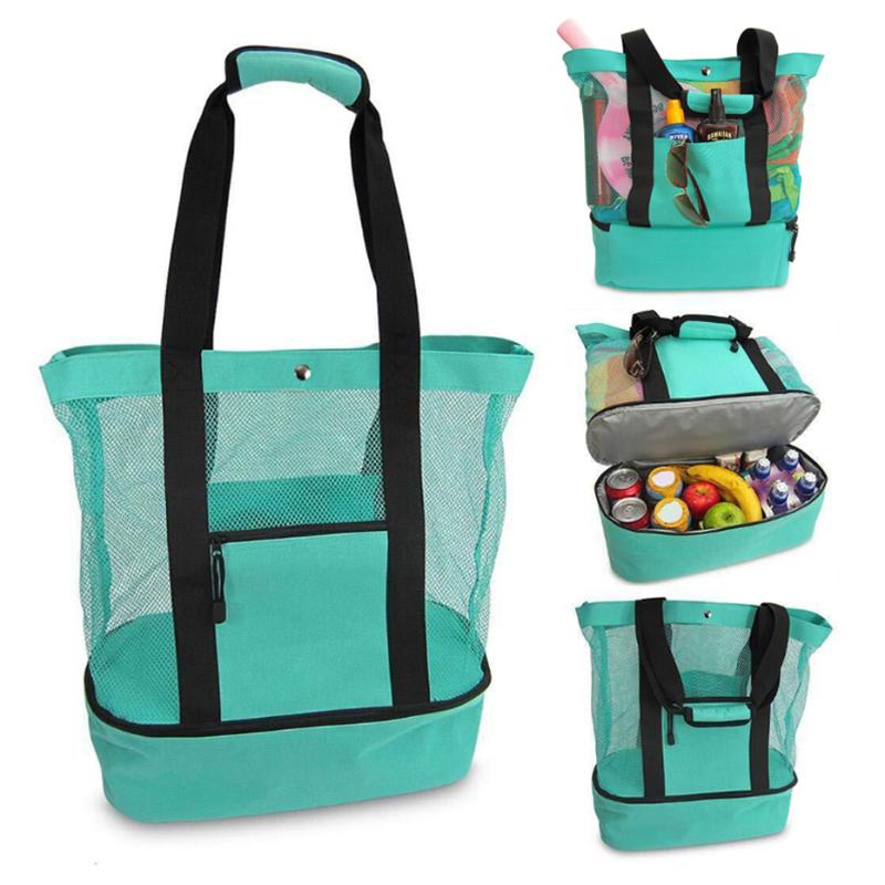 

Storage Bags Basedidea Outdoor Insulated Cooler Bag Portable Beach Mesh Upgraded Version Food Picnic Waterproof BagStorage