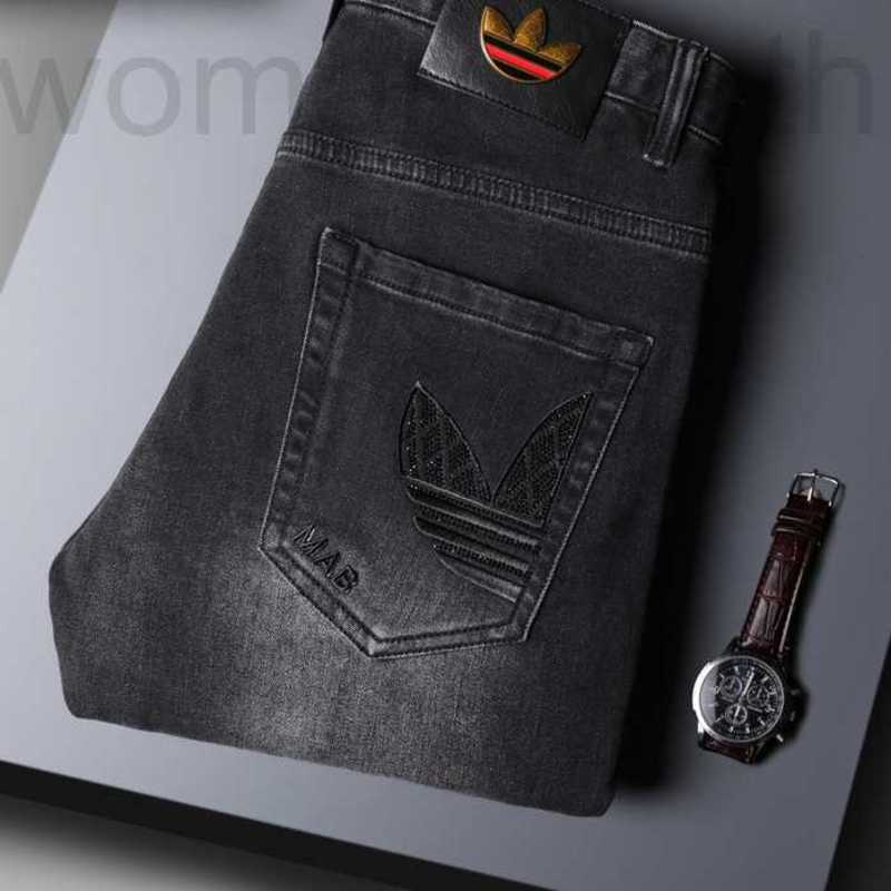 

Men's Jeans Designer European men's thickened jeans black autumn and winter 2022 new Korean fashion brand versatile slim leg pants ZFGF, Black c8698