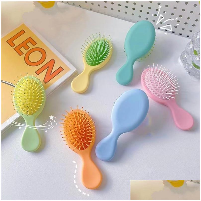 

Hair Brushes Mini Cartoon Candy Color Detangling Brush Cute Girl Moon Air Cushion Comb Head Mas Hairdressing Handle Drop Delivery Pr Dhrey