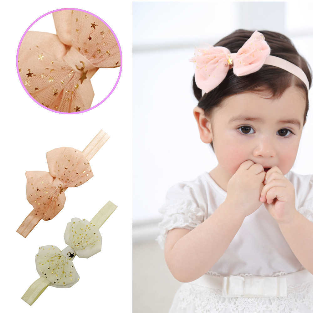 

The new Korean version of children's hair band gilded mesh butterfly knot hair band five-pointed star baby headband baby headband
