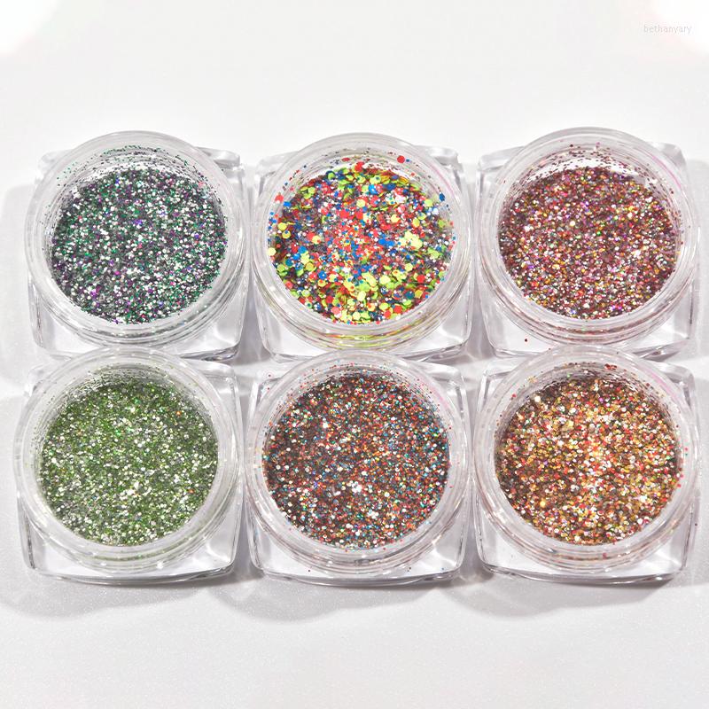 

Nail Glitter 6 Jars/Bag 3ml/jar Art Powder Dust Shimmer Decoration Chameleon Sequins