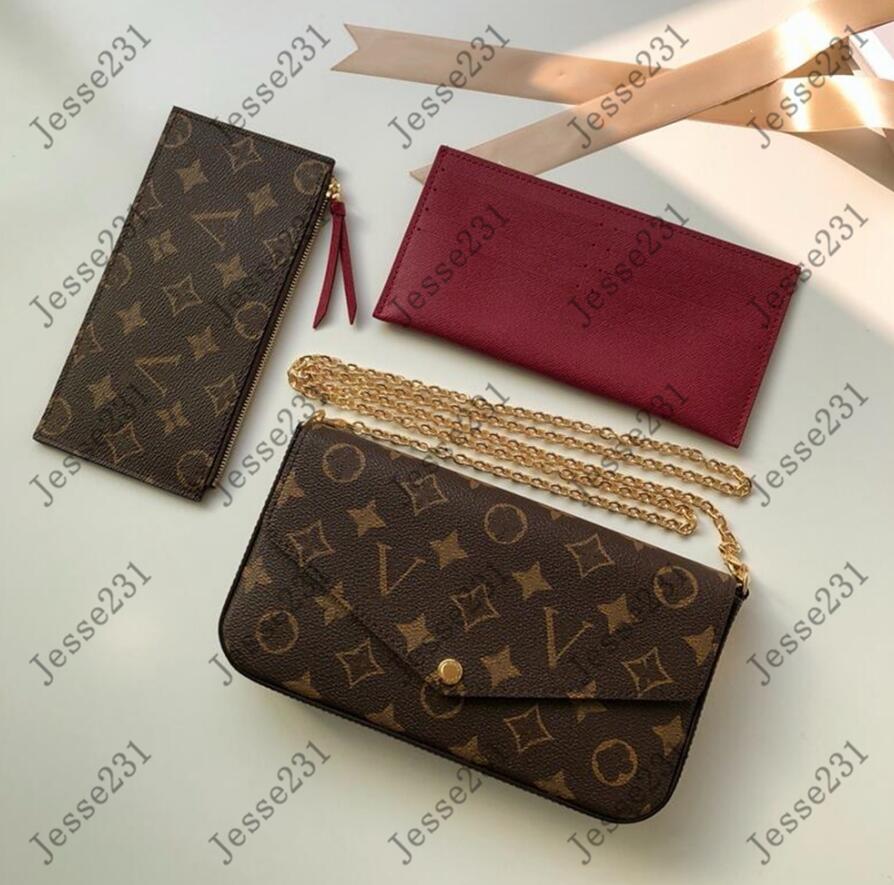 

Designer bag Genuine Leather Lady tote Bag crossbody bags 3pcs/set Women Shoulder Bags Evening Bags Clutch Purse Messenger Handbags With Box date code serial number, Brown grid