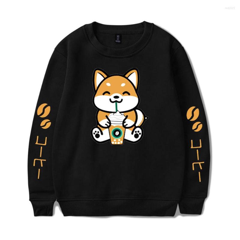 

Men's Hoodies Anime Cartoon Funny Dog Drink Coffee A.0utumn Winter Men Women Streetwear Tracksuit Boy/girls Kawaii Sweatshirt, Red