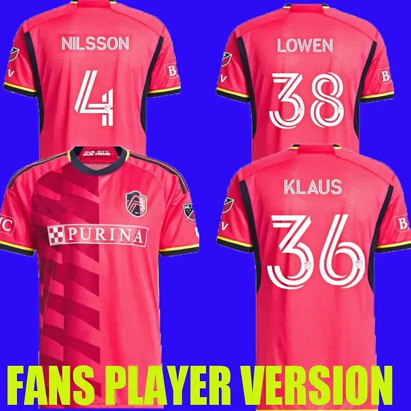

MLS 2023 St. L ouis City SOCCER JERSEYS NEW 2022 st Louis''RED' SC NILSSON 4 KLAUSS 36 NELSON GIOACCHINI VASSILEV BELL PIDRO FOOTBALL SHIRT home player version fan jersey