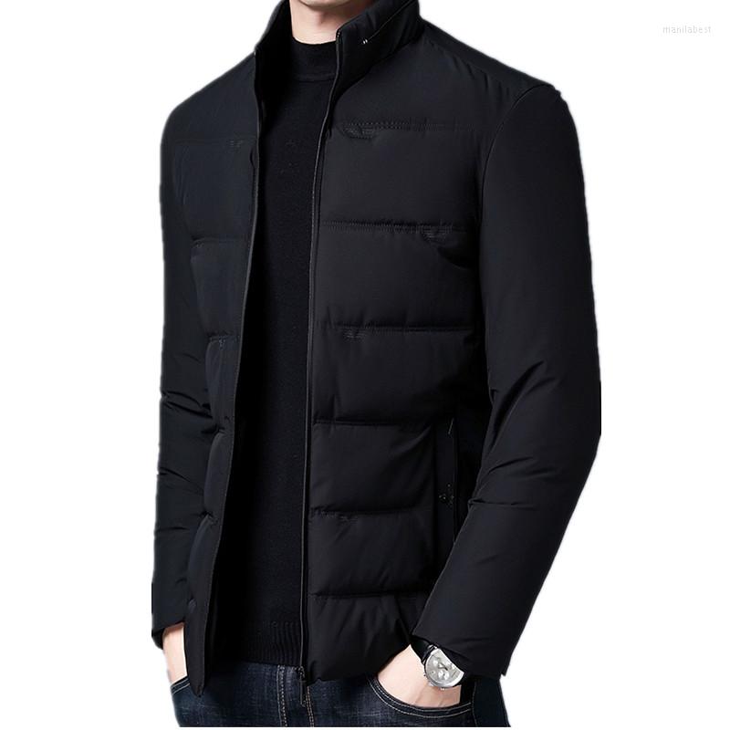 

Men's Down Pure Color Men Parkas Coat Casual Fashion Stand-Up Collar Winter Jacket Navy Gray Black Outerwear Male Comfortable Warm Overcoat