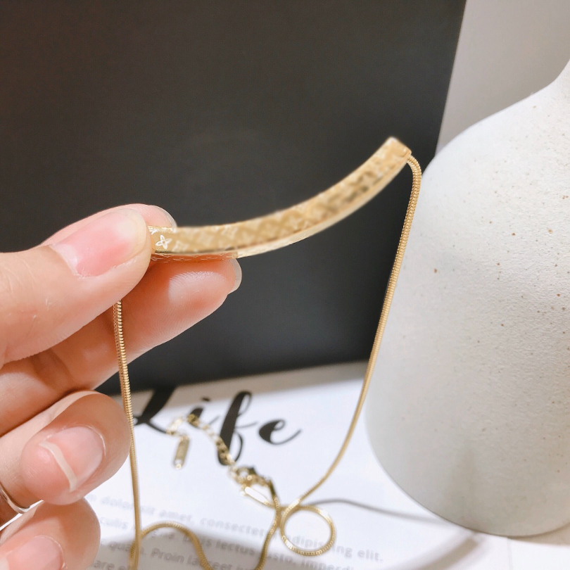 

Luxury Design Necklace 18K Gold Plated Stainless Steel Necklaces Choker Chain Pendant Statement Fashion Women Wedding Jewelry Fashion Versatile Accessories X165