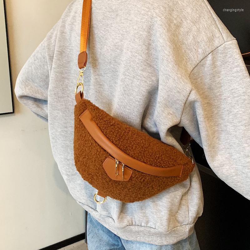 

Waist Bags DORANMI Fur Nerka Bag For Women 2023 Winter Crossbody Pack Female Chest Bolsa Mujer BG996, Beige