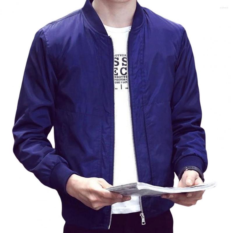 

Men's Jackets Autumn Jacket Zipper Men Coat Loose Autumn/Spring Outerwear, Black