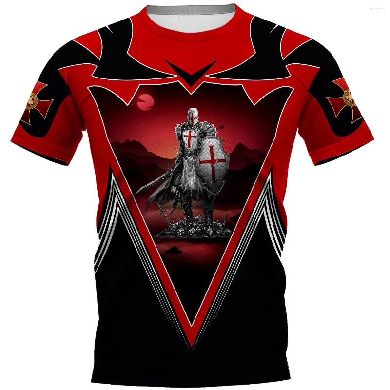 

Men's T Shirts PLstar Cosmos Knight Templar 3D Printed T-shirt Harajuku Streetwear Hip Hop Men For Women Short Sleeve 07