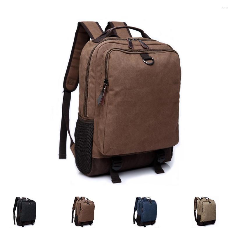 

Backpack Unisex Canvas Travel Running High Quality Pure Color Leisure Sports Retro, Black