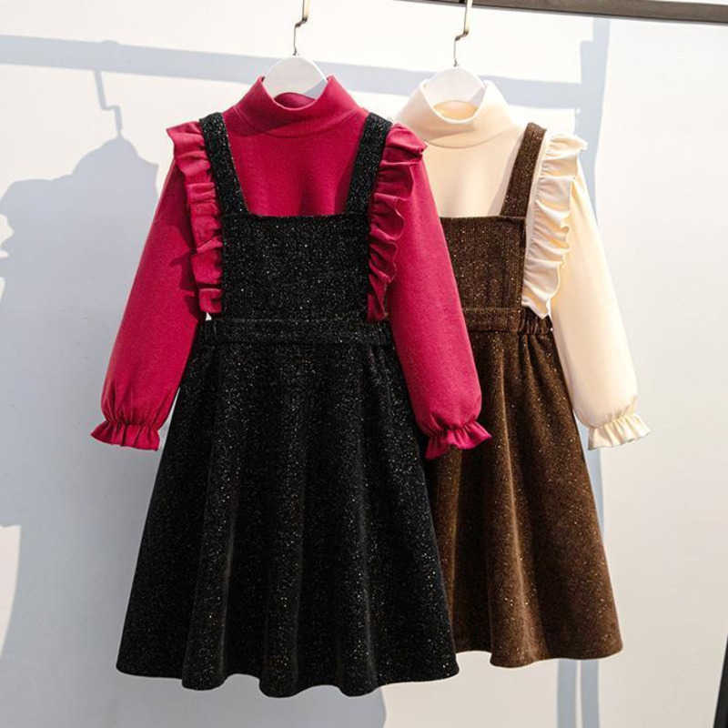 

Girl's Dresses Summer Lolita Child Costume Overalls Girl Casual Midi Dress Children Dresses For Teens Party Princess Sundress 12 13 15 Year Old L230227, Wine red top