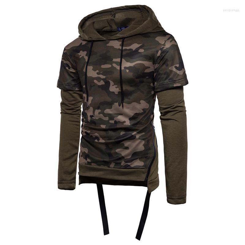 

Men' Hoodies Autumn Hombre Casual Streetwears Clothes Hip Hop Camouflage Hat Fashion Street Dress Hoodeds 2023 MOOWNUC, Green