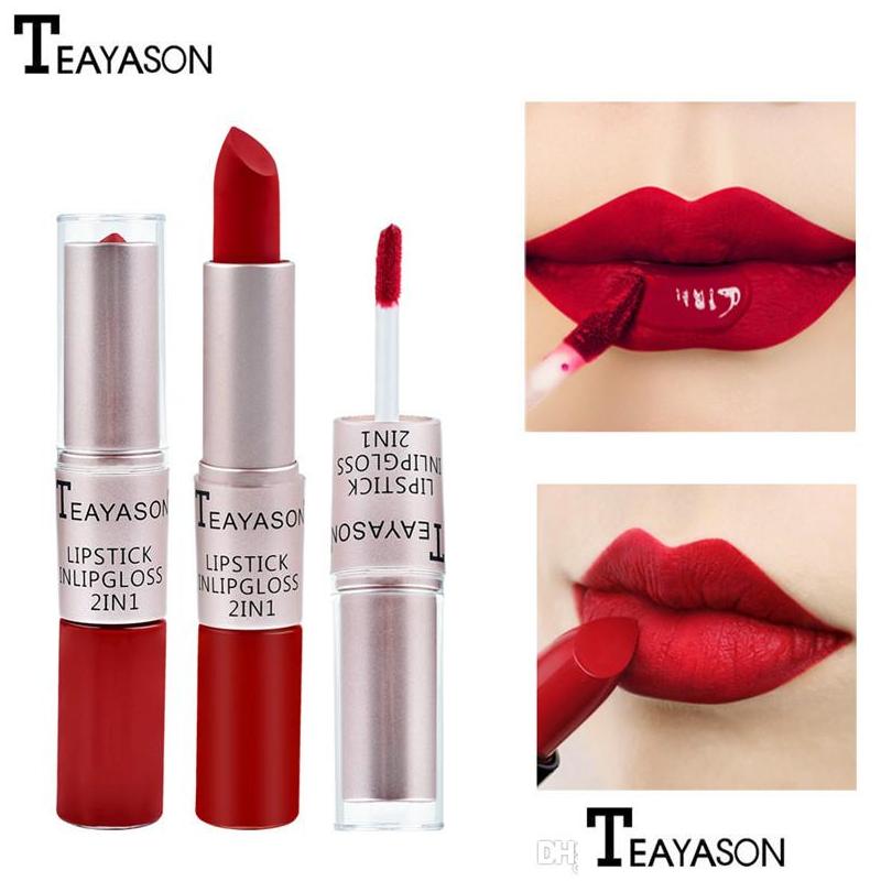 

Lipstick Teayason Keep 24 Hours Doublehead Y Red Matte Lipgloss Liquid Long Lasting Waterproof Beauty Cosmetic Tools Drop Delivery H Dhldk, 01#