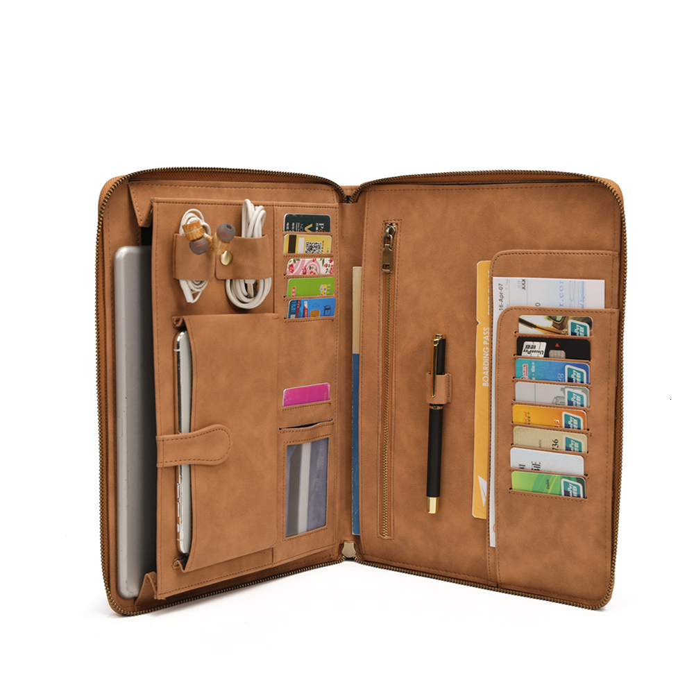 

Briefcases Men iPad portfolio case for 97 inch Professional Business Briefcase Padfolio Travel Carrying Case With Secure Zippered Clre 230227, Auburn