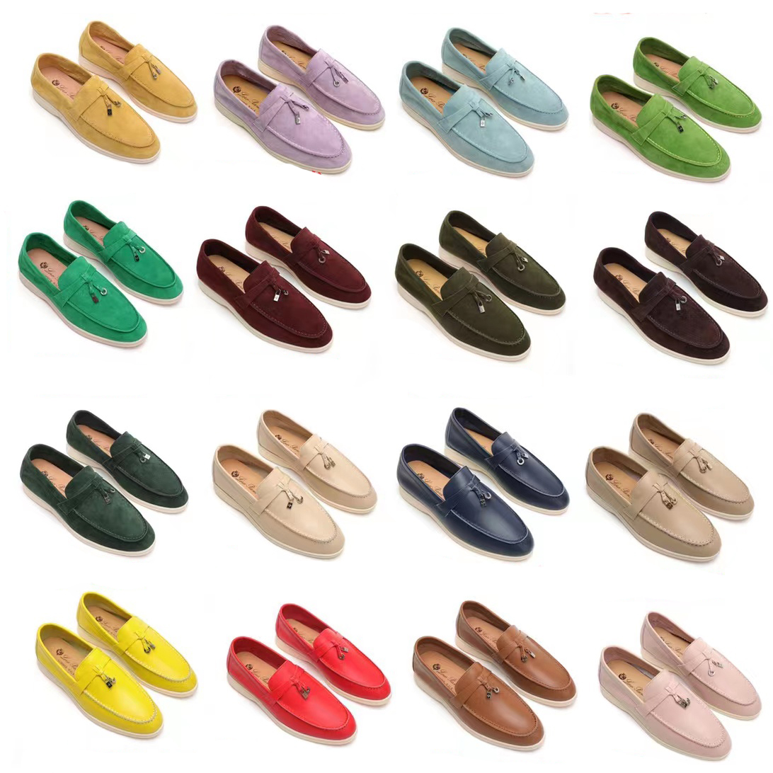 

2023 Womens Dress shoes Top Quality Cashmere loafers Designers Classic buckle round toes Flat heel Leisure comfort Four seasons women factory shoe 35-42