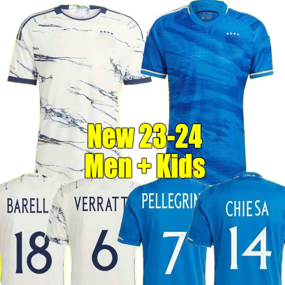 

CHIELLINI Player FANS soccer Jerseys 2022 BONUCCI Italia JORGINHO INSIGNE VERRATTI men kids FOOTBALL SHIRTS CHIESA BARELLA SPINAZZOLA Donnarumma 2023 20241501, Away aldult 2023 patch