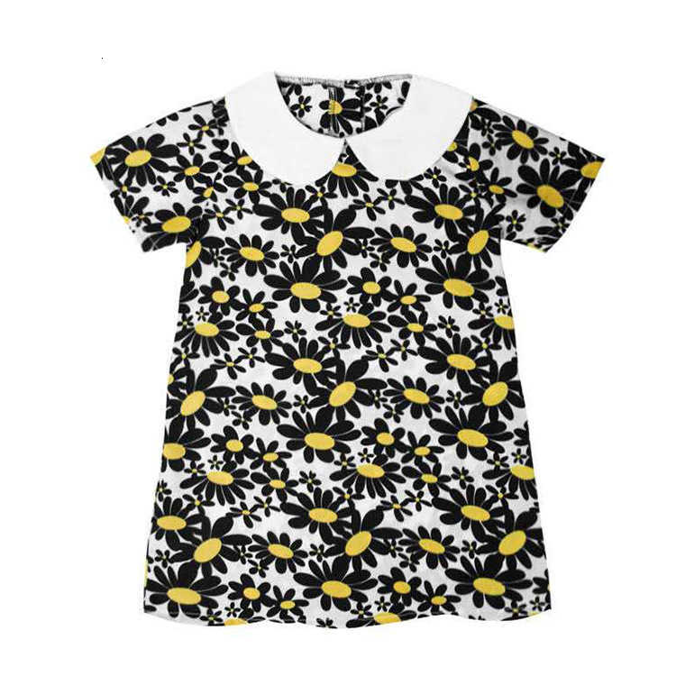 

New Summer Chil1en's Baby Collar Daisy 1ess Girl Princess 1ess Net Red Same, Yellow4