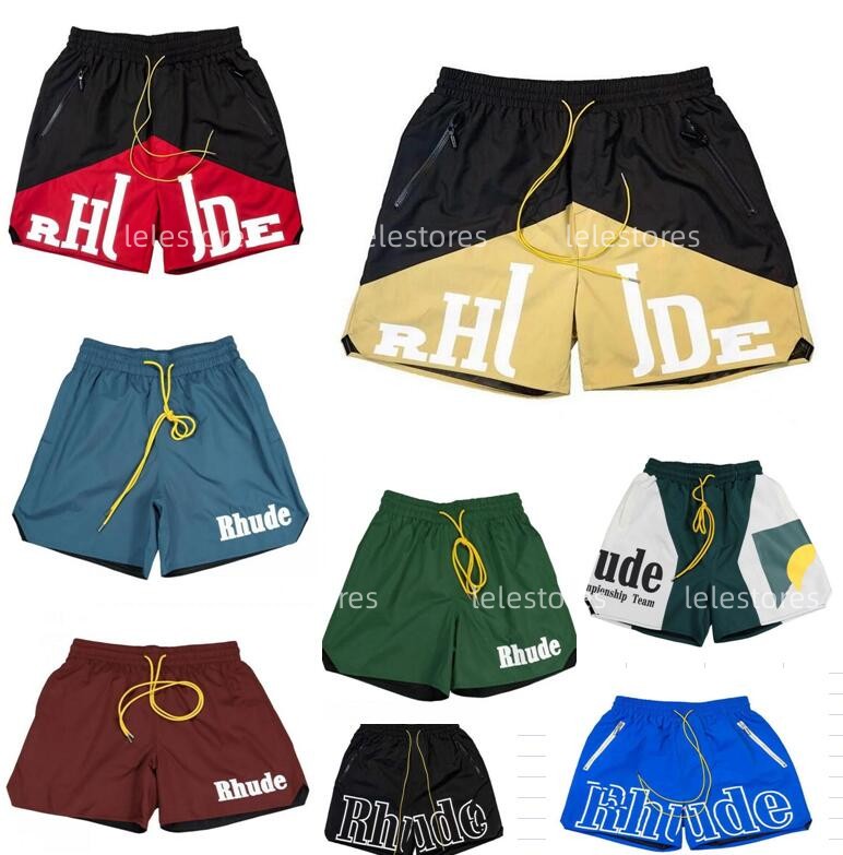 

Rhude Mens Mesh Shorts Fashion Men Women Casual Reflective Skateboard Hip Hop Beach Rhude Pocket High Quality White Border Short Asian Size, Cu2