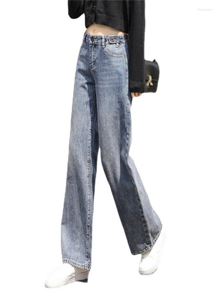 

Women's Pants Jeans Women 2023 Fashion Casual Straight Loose High Waist Wide-Leg Female JD2312, Black gray