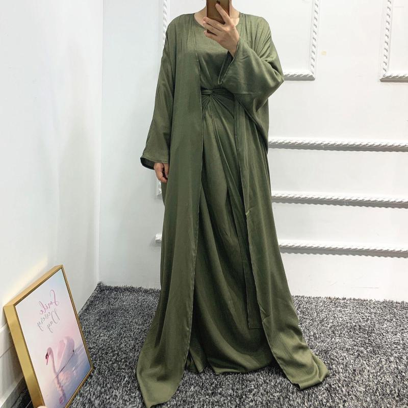 

Ethnic Clothing Three-piece Set Muslim Femme Batwing Abaya Robe Kaftan Arabic Long Maxi Dress Summer African Dresses For Women