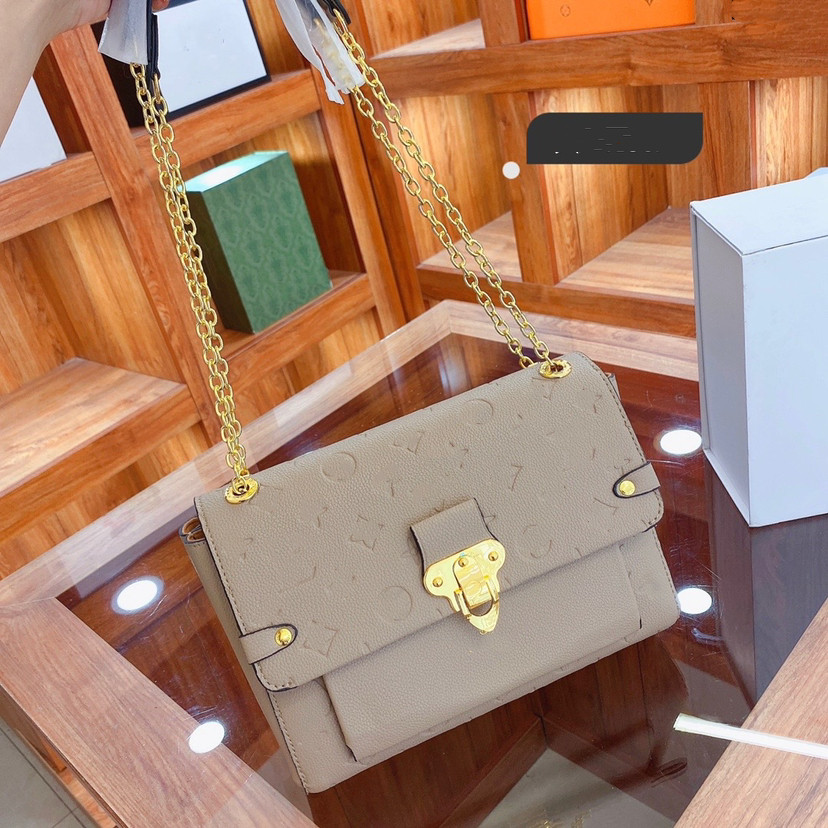 

10A Top Tier Mirror Quality Small Vavin Bag Luxury Designers Real Leather Handbag Womens Black Embossed Flap Purse Crossbody Shoulder Chain Strap Bag, White 21cm
