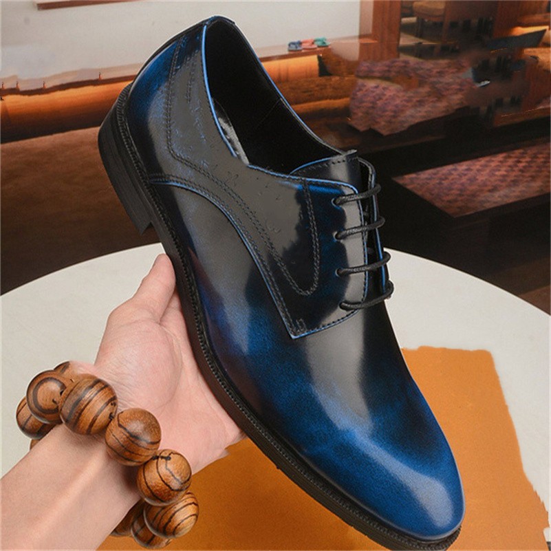 

TOP TOP Men Formals Black Gold Formal Shoe Men's Carved Leather Shoess Handmade Business Dress Brogue Oxfords Shoes Size 6.5-11, #07