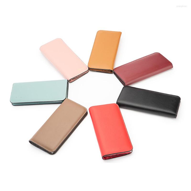 

Wallets Ladies Wallet Korean Ultra-thin Large-capacity Money Clip Multi-card Certificate Clutch Bag Magnetic Buckle Two-fold Long, Brown