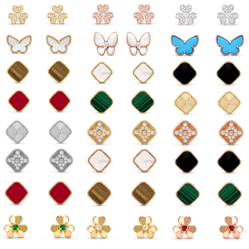 

Glamour Ladies clover earrings Nail Designer Stud earring Luxury Jewelry For Women Fashion Bangle Titanium Steel Alloy Designers earing Mens Brand